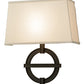 Meyda Lighting Equatore 15" Oil Rubbed Bronze Wall Sconce With White Eggshell Textrene Shade