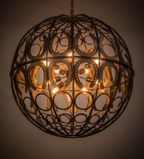 Meyda Lighting Equestriana 42" 10-Light Dark Burnished Transparent Copper Pendant Light