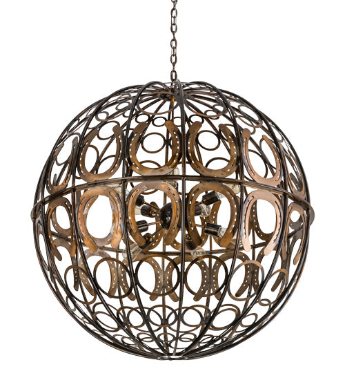 Meyda Lighting Equestriana 42" 10-Light Dark Burnished Transparent Copper Pendant Light