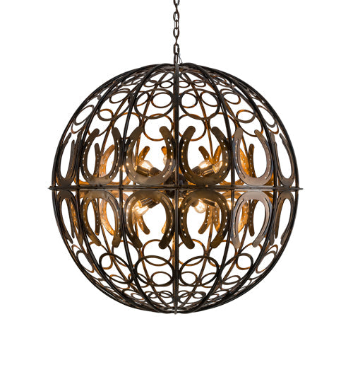 Meyda Lighting Equestriana 42" 10-Light Dark Burnished Transparent Copper Pendant Light
