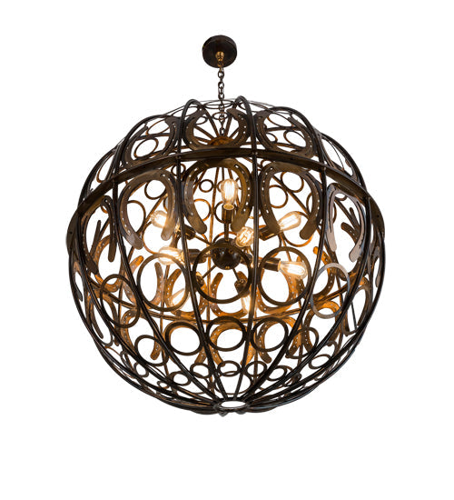 Meyda Lighting Equestriana 42" 10-Light Dark Burnished Transparent Copper Pendant Light