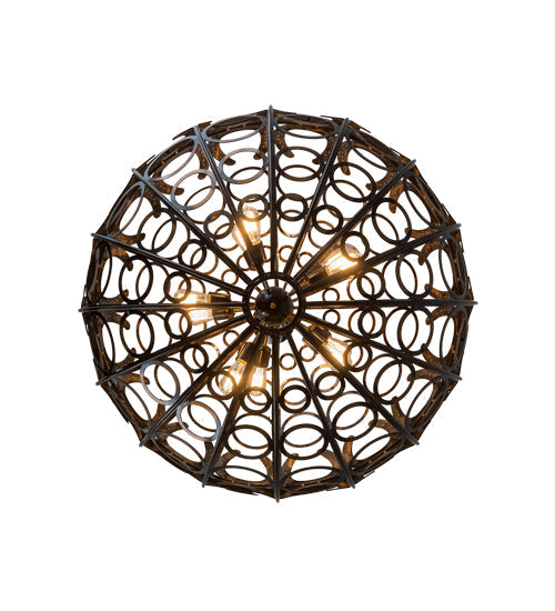 Meyda Lighting Equestriana 42" 10-Light Dark Burnished Transparent Copper Pendant Light
