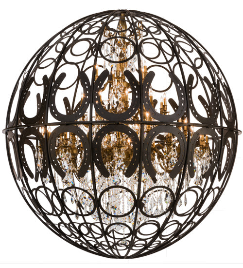 Meyda Lighting Equestriana 70" 42-Light Oil Rubbed Bronze & Gold Chandelier With Crystal