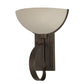 Meyda Lighting Erastos 13" Gilded Tobacco Wall Sconce With Beige Provostone Idalight Shade