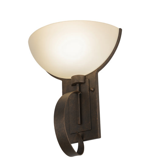 Meyda Lighting Erastos 13" Gilded Tobacco Wall Sconce With Beige Provostone Idalight Shade