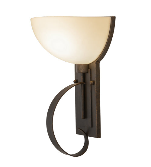 Meyda Lighting Erastos 13" Gilded Tobacco Wall Sconce With Beige Provostone Idalight Shade