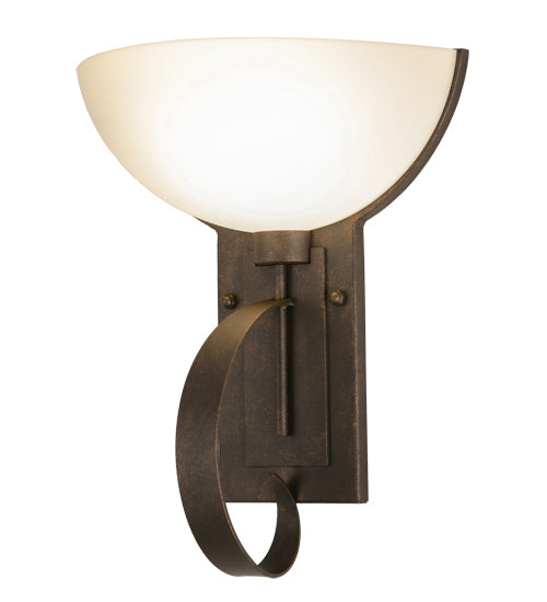 Meyda Lighting Erastos 13" Gilded Tobacco Wall Sconce With Beige Provostone Idalight Shade