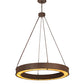 Meyda Lighting Escabroso 60" LED Rusty Nail Chandelier With Ambra Siena Idalight Shade