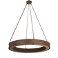 Meyda Lighting Escabroso 60" LED Rusty Nail Chandelier With Ambra Siena Idalight Shade