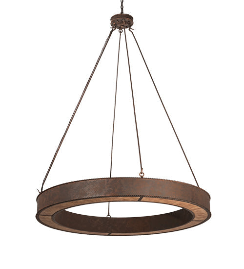 Meyda Lighting Escabroso 60" LED Rusty Nail Chandelier With Ambra Siena Idalight Shade