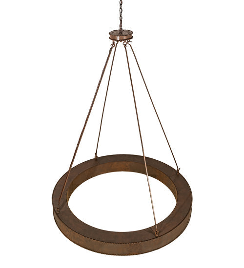 Meyda Lighting Escabroso 60" LED Rusty Nail Chandelier With Ambra Siena Idalight Shade