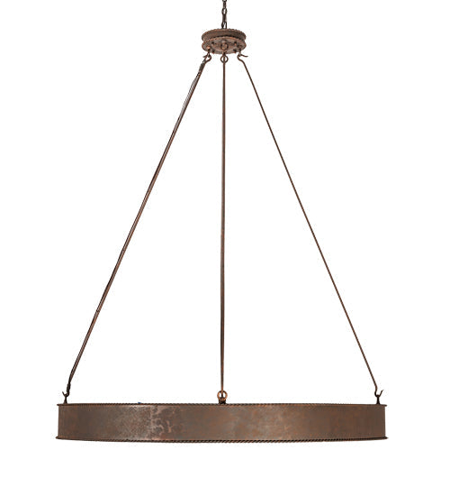 Meyda Lighting Escabroso 60" LED Rusty Nail Chandelier With Ambra Siena Idalight Shade