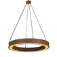 Meyda Lighting Escabroso 60" LED Rusty Nail Chandelier With Ambra Siena Idalight Shade