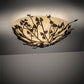 Meyda Lighting Espe 40" 4-Light Dark Burnished Antique Copper Semi-flush Mount Light With Beige Shade Glass