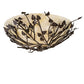 Meyda Lighting Espe 40" 4-Light Dark Burnished Antique Copper Semi-flush Mount Light With Beige Shade Glass