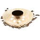 Meyda Lighting Espe 40" 4-Light Dark Burnished Antique Copper Semi-flush Mount Light With Beige Shade Glass