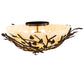 Meyda Lighting Espe 40" 4-Light Dark Burnished Antique Copper Semi-flush Mount Light With Beige Shade Glass
