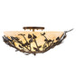 Meyda Lighting Espe 40" 4-Light Dark Burnished Antique Copper Semi-flush Mount Light With Beige Shade Glass