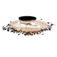 Meyda Lighting Espe 40" 8-Light Dark Burnished Antique Copper Semi-flush Mount Light With Beige Fleshtone Idalight Shade