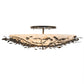Meyda Lighting Espe 40" 8-Light Dark Burnished Antique Copper Semi-flush Mount Light With Beige Fleshtone Idalight Shade