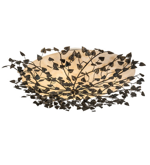 Meyda Lighting Espe 40" 8-Light Dark Burnished Antique Copper Semi-flush Mount Light With Beige Fleshtone Idalight Shade