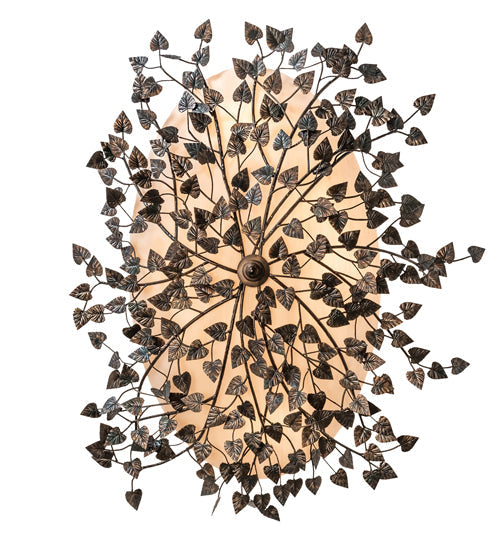 Meyda Lighting Espe 40" 8-Light Dark Burnished Antique Copper Semi-flush Mount Light With Beige Fleshtone Idalight Shade