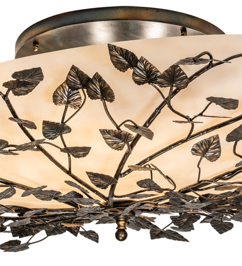 Meyda Lighting Espe 40" 8-Light Dark Burnished Antique Copper Semi-flush Mount Light With Beige Fleshtone Idalight Shade