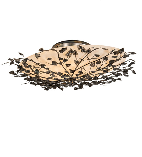 Meyda Lighting Espe 40" 8-Light Dark Burnished Antique Copper Semi-flush Mount Light With Beige Fleshtone Idalight Shade