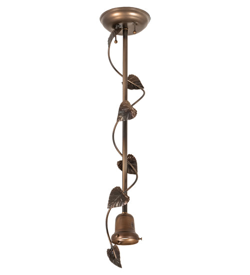 Meyda Lighting Espe 5" Antique Copper Mini Pendant Light With Green & Beige Jadestone Shade