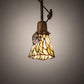 Meyda Lighting Espe 5" Antique Copper Mini Pendant Light With Green & Beige Jadestone Shade