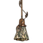 Meyda Lighting Espe 5" Antique Copper Mini Pendant Light With Green & Beige Jadestone Shade