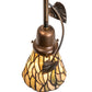 Meyda Lighting Espe 5" Antique Copper Mini Pendant Light With Green & Beige Jadestone Shade