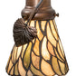 Meyda Lighting Espe 5" Antique Copper Mini Pendant Light With Green & Beige Jadestone Shade