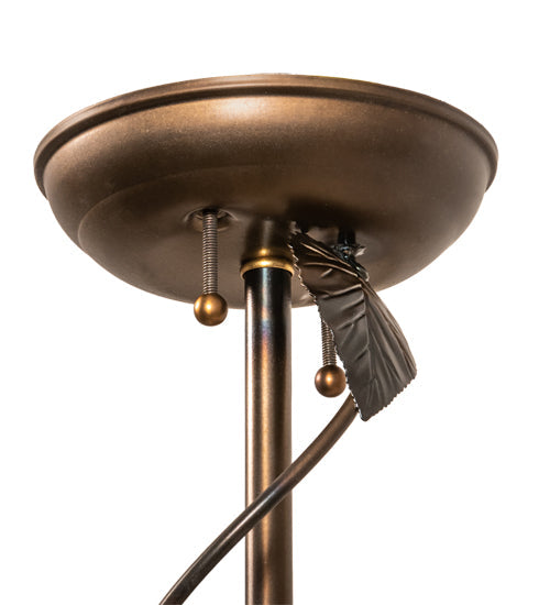 Meyda Lighting Espe 5" Antique Copper Mini Pendant Light With Green & Beige Jadestone Shade