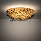 Meyda Lighting Espe 54" 8-Light Tyler Bronze Flush Mount Light With Travertine Idalight Shade