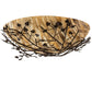 Meyda Lighting Espe 54" 8-Light Tyler Bronze Flush Mount Light With Travertine Idalight Shade