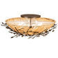 Meyda Lighting Espe 54" 8-Light Tyler Bronze Flush Mount Light With Travertine Idalight Shade
