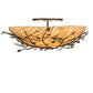 Meyda Lighting Espe 54" 8-Light Tyler Bronze Flush Mount Light With Travertine Idalight Shade