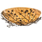 Meyda Lighting Espe 54" 8-Light Tyler Bronze Flush Mount Light With Travertine Idalight Shade