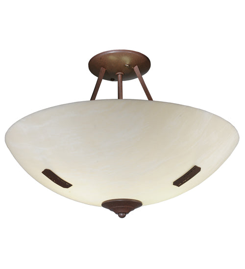 Meyda Lighting Essence 18" 2-Light Cafe Noir Semi-flush Mount Light With Whitestone Idalight Shade