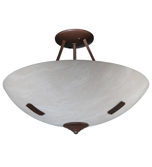 Meyda Lighting Essence 18" 2-Light Cafe Noir Semi-flush Mount Light With Whitestone Idalight Shade