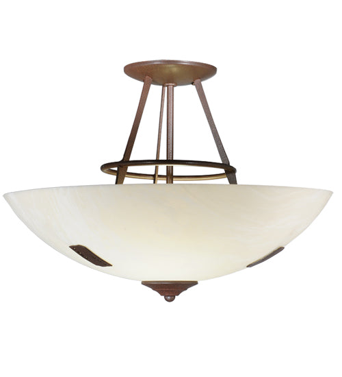 Meyda Lighting Essence 18" 2-Light Cafe Noir Semi-flush Mount Light With Whitestone Idalight Shade