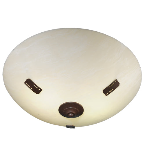 Meyda Lighting Essence 18" 2-Light Cafe Noir Semi-flush Mount Light With Whitestone Idalight Shade