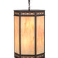 Meyda Lighting Estancia 24" 12-Light Mahogany Bronze Pendant Light With Beige Travertine Idalight Shade