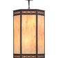 Meyda Lighting Estancia 24" 12-Light Mahogany Bronze Pendant Light With Beige Travertine Idalight Shade