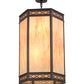 Meyda Lighting Estancia 24" 12-Light Mahogany Bronze Pendant Light With Beige Travertine Idalight Shade