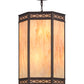 Meyda Lighting Estancia 24" 12-Light Mahogany Bronze Pendant Light With Beige Travertine Idalight Shade