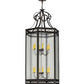 Meyda Lighting Estancia 27" 12-Light Copper Rust Pendant Light With Clear Seeded Shade Glass
