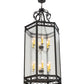 Meyda Lighting Estancia 27" 12-Light Copper Rust Pendant Light With Clear Seeded Shade Glass