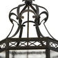 Meyda Lighting Estancia 27" 12-Light Copper Rust Pendant Light With Clear Seeded Shade Glass